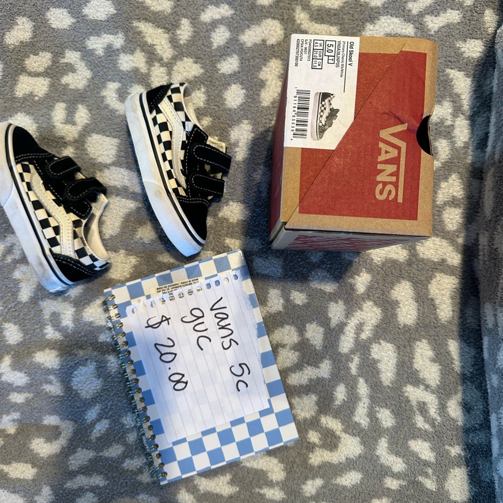 Vans Black and White Checkerboard Kids' Sneakers